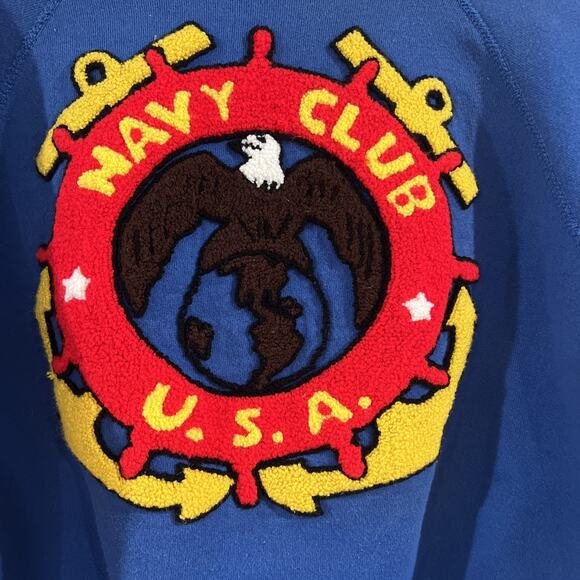 US Navy Club Sweatshirt Embroidered Logo RARE Size XL - Picture 2 of 4